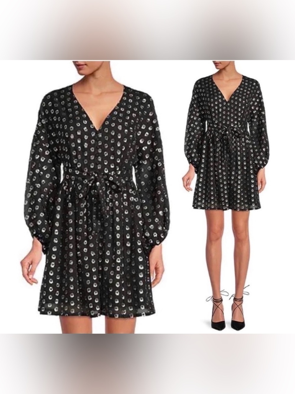 A Loves A Obsidian Black Puff Sleeve Dress